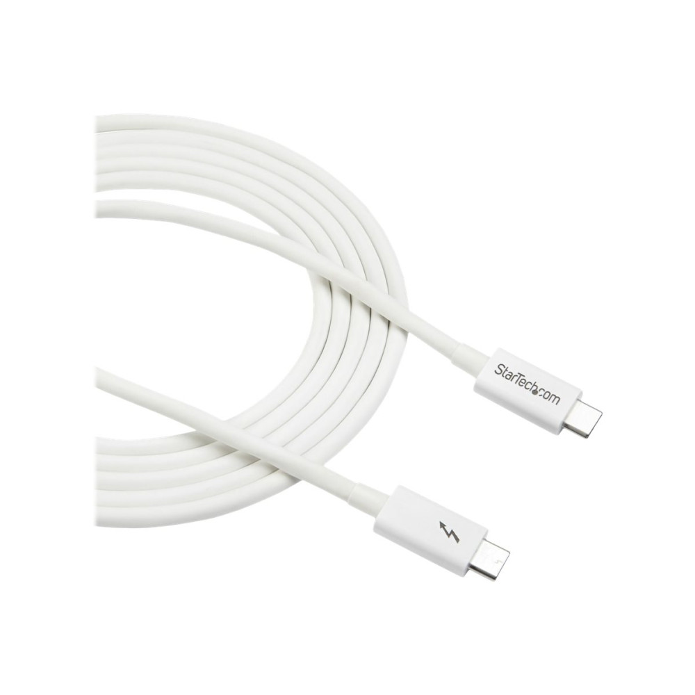 Produktbild för StarTech.com 6.6ft (2m) Thunderbolt 3 Cable, 20Gbps, 100W PD, 4K Video, Thunderbolt-Certified, Compatible w/ TB4/USB 3.2/DisplayPort - Thunderbolt-kabel - USB-C till USB-C - 2 m