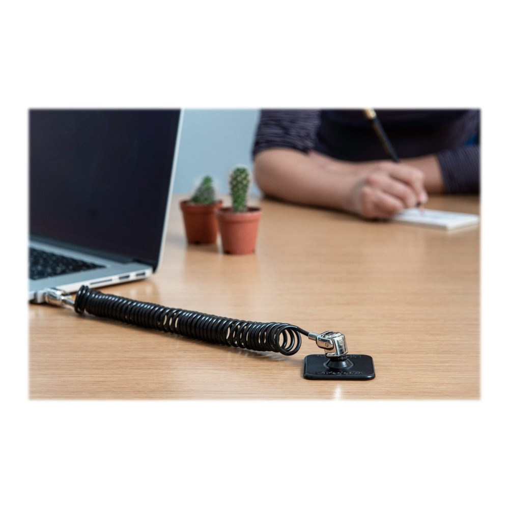 Produktbild för Compulocks Dual Head Coiled Keyed Cable Lock - lås för säkerhetskabel