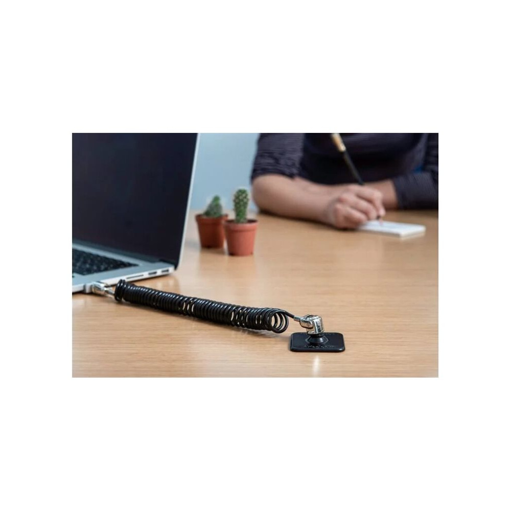 Produktbild för Compulocks Dual Head Coiled Keyed Cable Lock - lås för säkerhetskabel