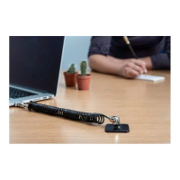 Produktbild för Compulocks Dual Head Coiled Keyed Cable Lock - lås för säkerhetskabel