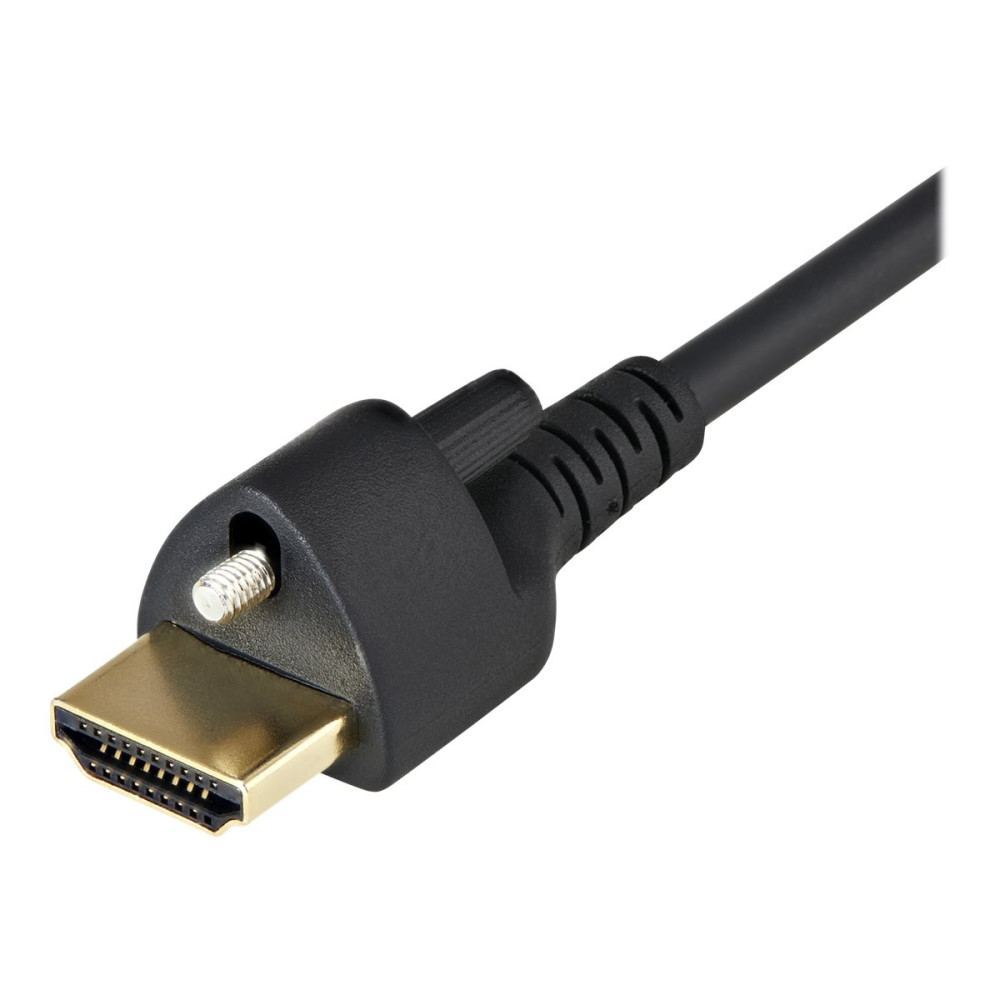 Produktbild för Startech 1m (3ft) HDMI Cable with Locking Screw, 4K 60Hz HDR 10, High Speed HDMI 2.0 Monitor Cable with Locking Screw Connector for Secure Connection, HDMI Cable with Ethernet, M/M - Adjustable M3.0 Screw (HDMM1MLS) - HDMI-kabel med Ethernet - 1 m