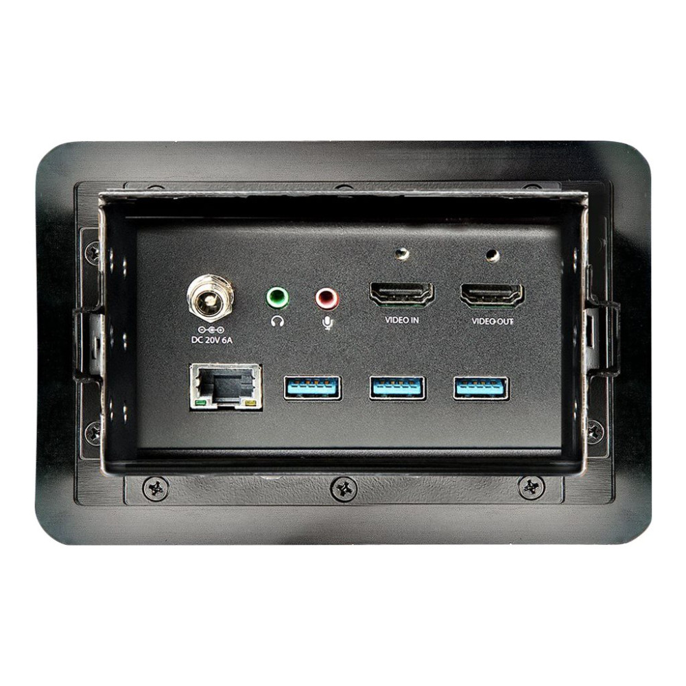Produktbild för StarTech.com Anslutningsbox för konferensbord med dockning för bärbar dator - dockningsstation - USB-C / USB 3.0 - HDMI - 1GbE - TAA-kompatibel