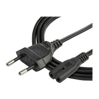 Produktbild för StarTech.com 2m (6ft) Laptop Power Cord, EU Plug to C7, 2.5A 250V, 18AWG, Notebook / Laptop Replacement AC Power Cord, Printer/Power Brick Cord, Europlug to IEC 60320 C7 - Laptop Charger Cable, Black (752E-2M-POWER-LEAD) - strömkabel - Eurokontakt till po