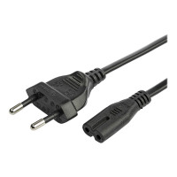 Produktbild för StarTech.com 2m (6ft) Laptop Power Cord, EU Plug to C7, 2.5A 250V, 18AWG, Notebook / Laptop Replacement AC Power Cord, Printer/Power Brick Cord, Europlug to IEC 60320 C7 - Laptop Charger Cable, Black (752E-2M-POWER-LEAD) - strömkabel - Eurokontakt till po