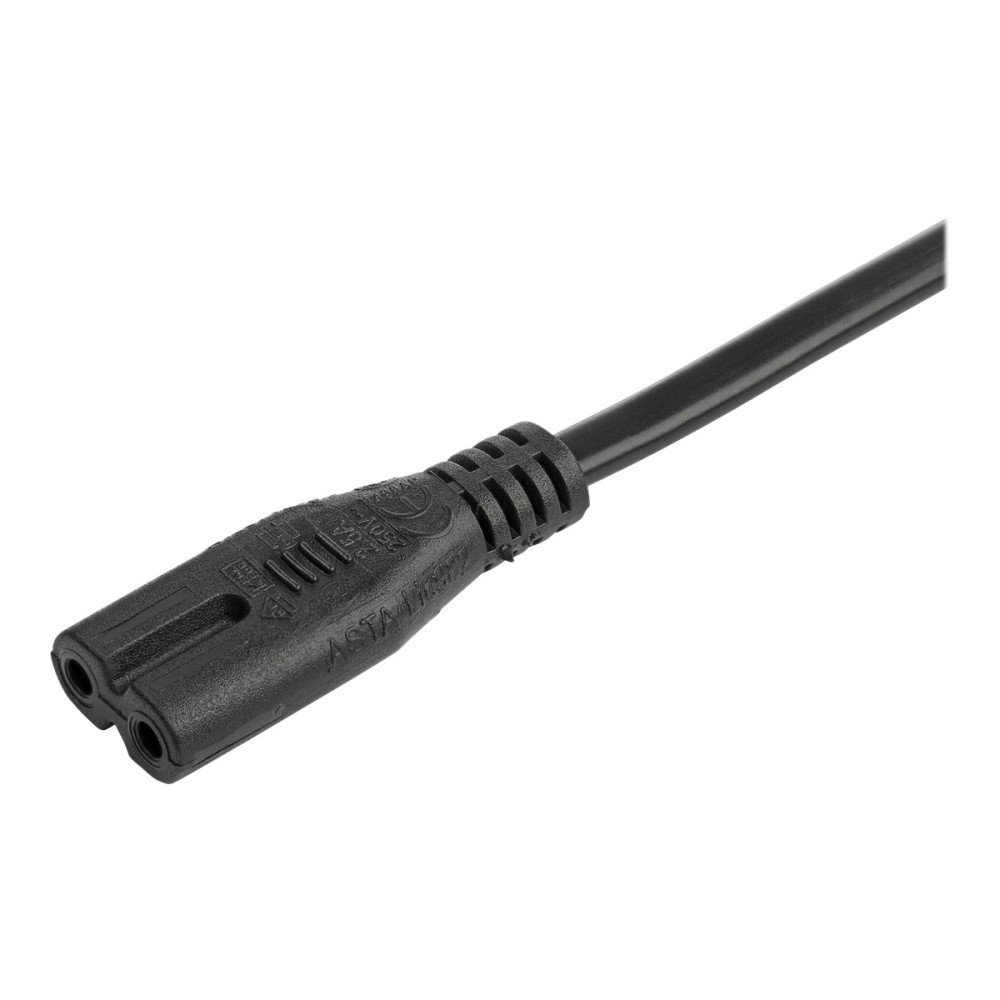 Produktbild för StarTech.com 2m (6ft) Laptop Power Cord, EU Plug to C7, 2.5A 250V, 18AWG, Notebook / Laptop Replacement AC Power Cord, Printer/Power Brick Cord, Europlug to IEC 60320 C7 - Laptop Charger Cable, Black (752E-2M-POWER-LEAD) - strömkabel - Eurokontakt till po