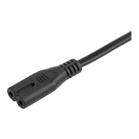 Produktbild för StarTech.com 2m (6ft) Laptop Power Cord, EU Plug to C7, 2.5A 250V, 18AWG, Notebook / Laptop Replacement AC Power Cord, Printer/Power Brick Cord, Europlug to IEC 60320 C7 - Laptop Charger Cable, Black (752E-2M-POWER-LEAD) - strömkabel - Eurokontakt till po
