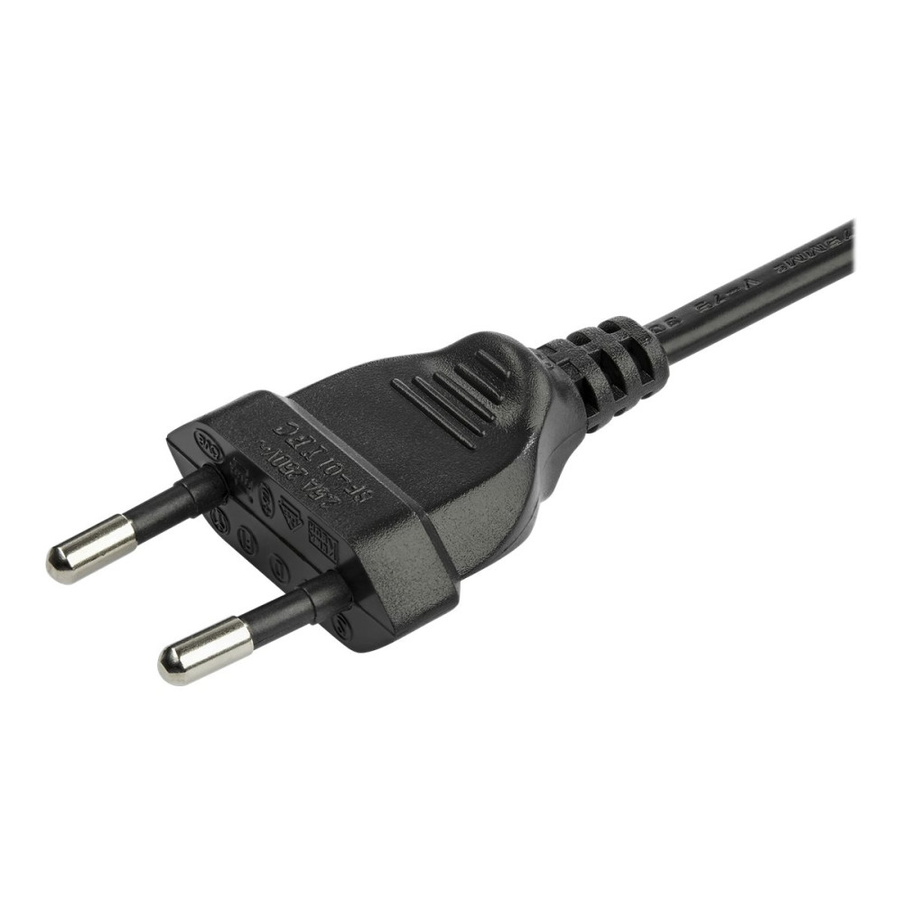 Produktbild för StarTech.com 2m (6ft) Laptop Power Cord, EU Plug to C7, 2.5A 250V, 18AWG, Notebook / Laptop Replacement AC Power Cord, Printer/Power Brick Cord, Europlug to IEC 60320 C7 - Laptop Charger Cable, Black (752E-2M-POWER-LEAD) - strömkabel - Eurokontakt till po