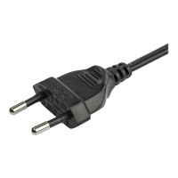 Produktbild för StarTech.com 2m (6ft) Laptop Power Cord, EU Plug to C7, 2.5A 250V, 18AWG, Notebook / Laptop Replacement AC Power Cord, Printer/Power Brick Cord, Europlug to IEC 60320 C7 - Laptop Charger Cable, Black (752E-2M-POWER-LEAD) - strömkabel - Eurokontakt till po