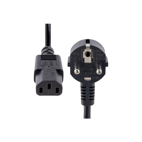 StarTech.com StarTech 1m (3ft) Computer Power Cord, 18AWG, EU Schuko to C13 Power Cord, 10A 250V, Black Replacement AC Cord, TV/Monitor Power Cable, Schuko CEE 7/7 to IEC 60320 C13 Power Cord - PC Power Supply Cable (713E-1M-POWER-CORD) - strömkabel - power CEE 7/7 ti