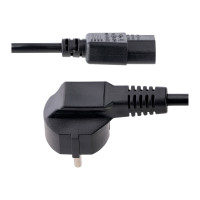 Produktbild för StarTech 1m (3ft) Computer Power Cord, 18AWG, EU Schuko to C13 Power Cord, 10A 250V, Black Replacement AC Cord, TV/Monitor Power Cable, Schuko CEE 7/7 to IEC 60320 C13 Power Cord - PC Power Supply Cable (713E-1M-POWER-CORD) - strömkabel - power CEE 7/7 ti