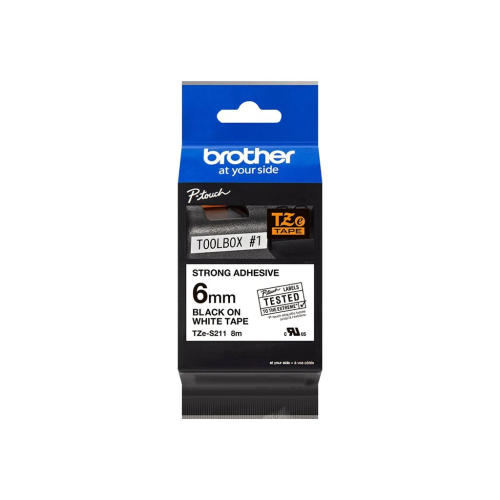 Produktbild för Brother TZe-S211 - bandlaminat - 1 kassett(er) - Rulle (0,6 cm x 8 m)