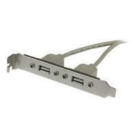 Produktbild för StarTech.com USB A hona-portadapter med 2 portar - USB-panel - USB till 5 pin ingång