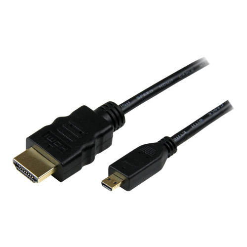 StarTech.com StarTech.com 3m High Speed HDMI® Cable with Ethernet - HDMI to HDMI Micro - M/M - 3 Meter HDMI (A) to HDMI Micro (D) Cable (HDADMM3M) - HDMI-kabel med Ethernet - 3 m
