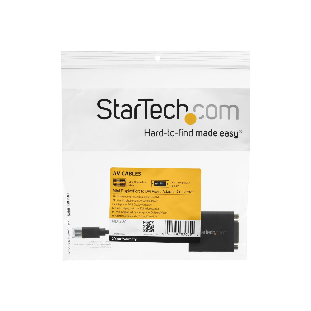 Produktbild för StarTech Mini DisplayPort till DVI-videoadapter - DVI-adapter - 10.2 cm
