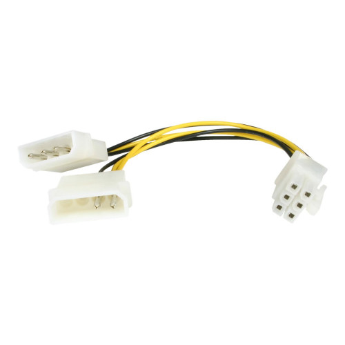 StarTech.com StarTech.com 6in LP4 to 6 Pin PCI Express Video Card Power Cable Adapter - Power adapter - 4 pin internal power (M) to 6 pin PCIe power (M) - 6 in - LP4PCIEXADAP - strömadapter - 4 pin intern effekt till 6-stifts PCIe-ström - 15.2 cm