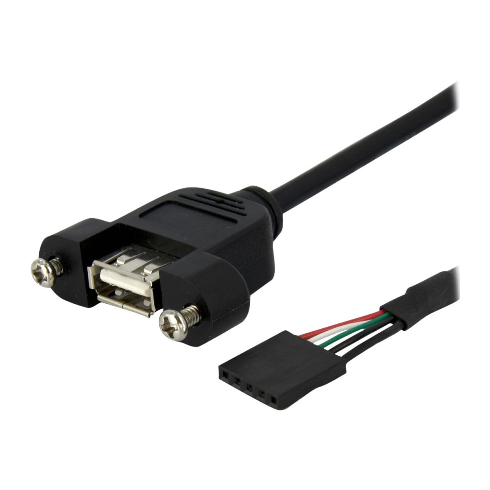 Produktbild för StarTech.com 3 ft Panel Mount USB A to Motherboard Header Cable F/F - USB-intern till extern kabel - 5 stifts USB 2.0-rubrik till USB - 90 cm