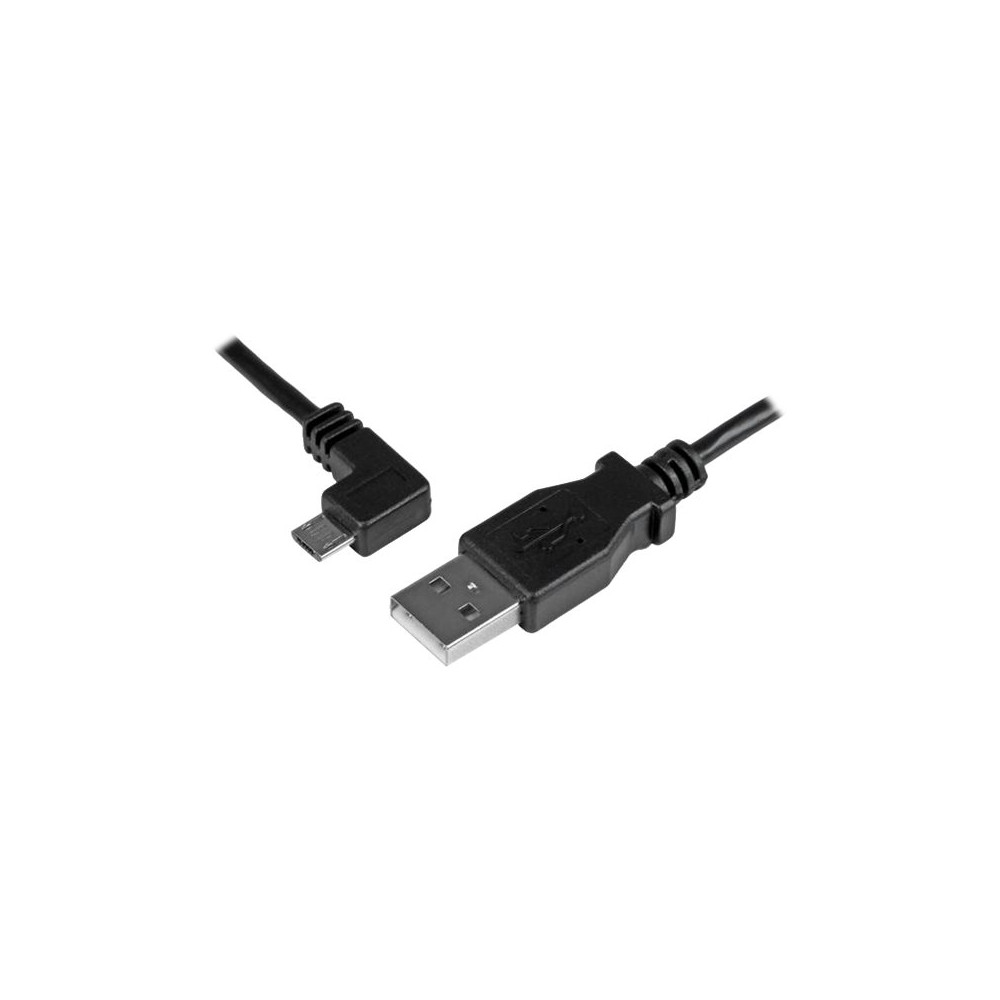 Produktbild för StarTech Micro USB-kabel för laddning och synkning M/M - Vänstervinklad Micro USB - 0,05/0,25 mm² - 1 m - USB-kabel - mikro-USB typ B till USB - 1 m