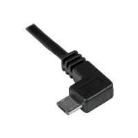 Produktbild för StarTech Micro USB-kabel för laddning och synkning M/M - Vänstervinklad Micro USB - 0,05/0,25 mm² - 1 m - USB-kabel - mikro-USB typ B till USB - 1 m