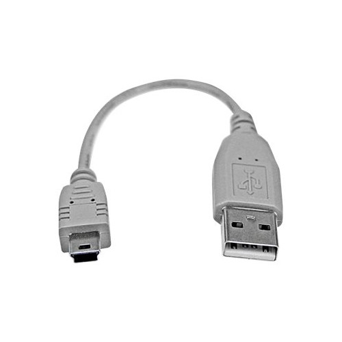 StarTech.com StarTech.com 6 in. USB to Mini USB Cable - USB 2.0 A to Mini B - Gray - Mini USB Cable (USB2HABM6IN) - USB-kabel - USB till mini-USB typ B - 15 cm