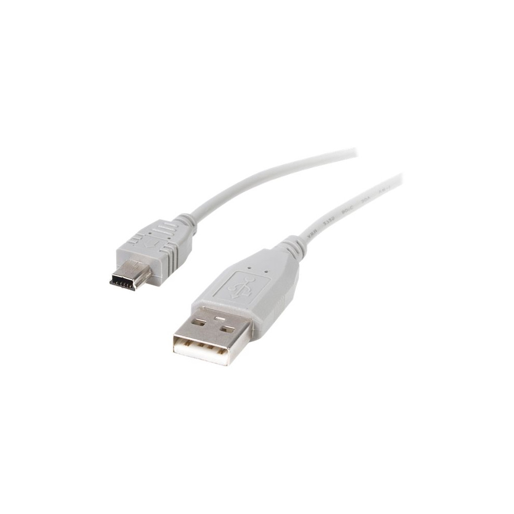 Produktbild för StarTech.com 6 in. USB to Mini USB Cable - USB 2.0 A to Mini B - Gray - Mini USB Cable (USB2HABM6IN) - USB-kabel - USB till mini-USB typ B - 15 cm