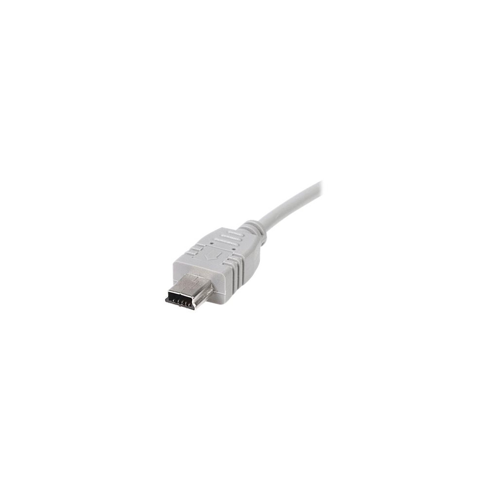 Produktbild för StarTech.com 6 in. USB to Mini USB Cable - USB 2.0 A to Mini B - Gray - Mini USB Cable (USB2HABM6IN) - USB-kabel - USB till mini-USB typ B - 15 cm