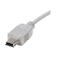 Produktbild för StarTech.com 6 in. USB to Mini USB Cable - USB 2.0 A to Mini B - Gray - Mini USB Cable (USB2HABM6IN) - USB-kabel - USB till mini-USB typ B - 15 cm