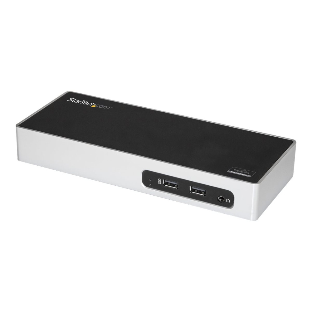 Produktbild för StarTech.com USB 3.0 Docking Station, Dual Monitor Laptop Docking Station with HDMI & DVI/VGA Video, 6-port USB 3.1 Gen 1 5Gbps Hub, GbE, Audio, Universal USB Type-A Dock, Windows & Mac - Dual Display Dock (DK30ADD) - dockningsstation - USB - DVI, HDMI - 