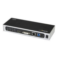 Produktbild för StarTech.com USB 3.0 Docking Station, Dual Monitor Laptop Docking Station with HDMI & DVI/VGA Video, 6-port USB 3.1 Gen 1 5Gbps Hub, GbE, Audio, Universal USB Type-A Dock, Windows & Mac - Dual Display Dock (DK30ADD) - dockningsstation - USB - DVI, HDMI - 
