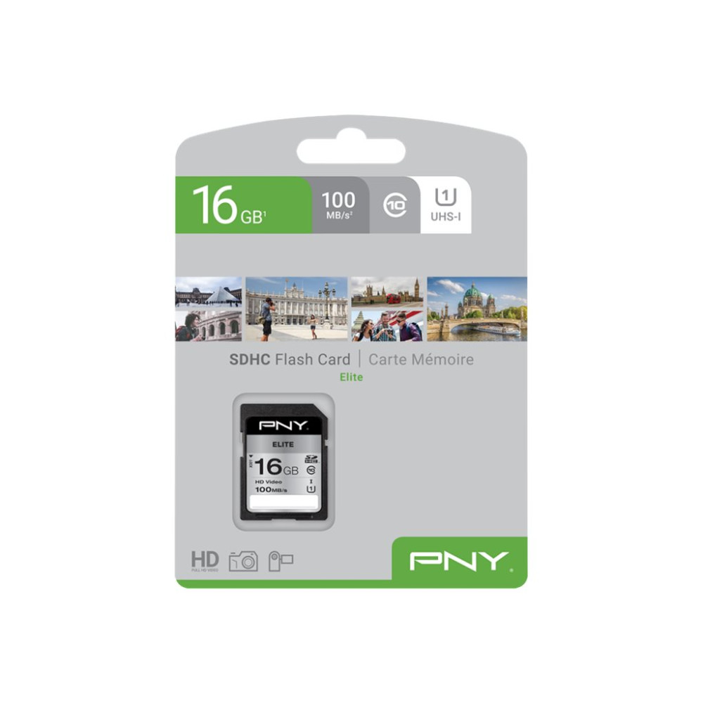 Produktbild för PNY Elite - flash-minneskort - 16 GB - SDHC UHS-I