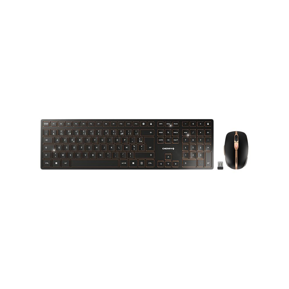 Produktbild för CHERRY DW 9100 SLIM - sats med tangentbord och mus - schweizisk - svart/brons Inmatningsenhet