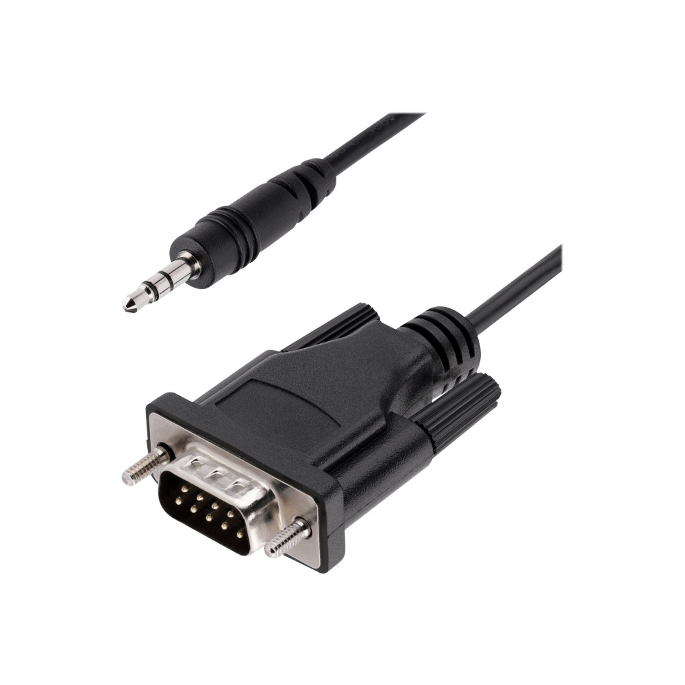 Produktbild för StarTech 3ft (1m) DB9 to 3.5mm Serial Cable for Serial Device Configuration, RS232 DB9 Male to 3.5mm Cable for Calibrating Projectors, Digital Signage, and/or TVs via Audio Jack - Al-Mylar EMI Shielding (9M351M-RS232-CABLE) - seriell kabel - DB-9 till min