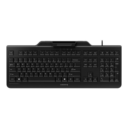 CHERRY CHERRY SECURE BOARD 1.0 - tangentbord - med NFC - USA med eurosymbol - svart Inmatningsenhet