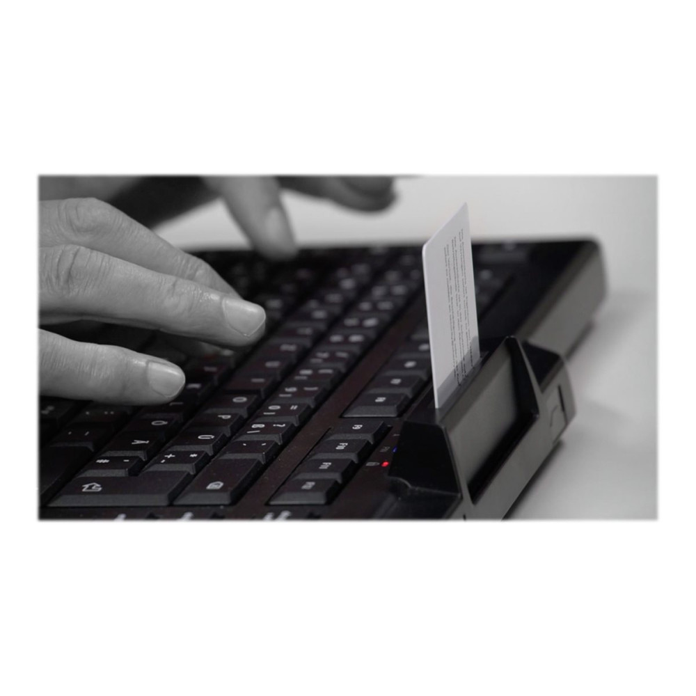 Produktbild för CHERRY SECURE BOARD 1.0 - tangentbord - med NFC - USA med eurosymbol - svart Inmatningsenhet