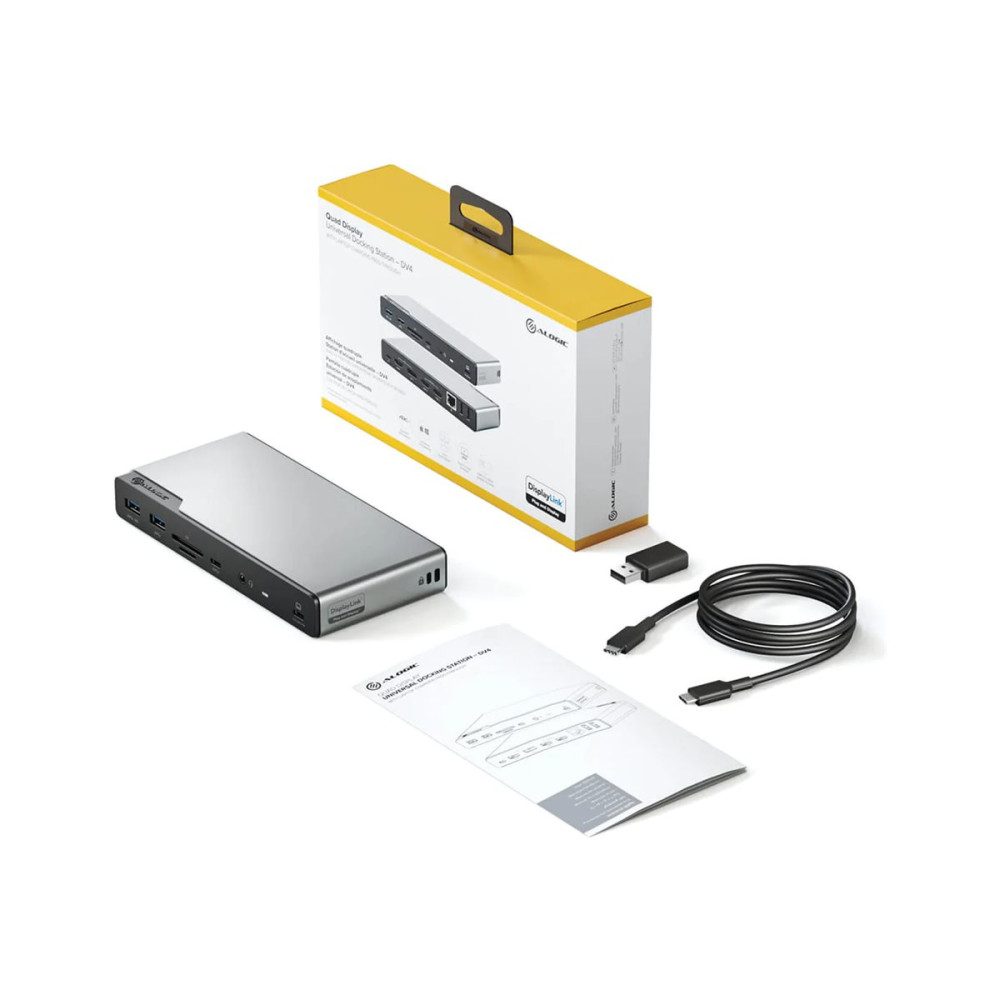Produktbild för ALOGIC DV4 - dockningsstation - USB-C / USB-A - 3 x HDMI, DP - 1GbE