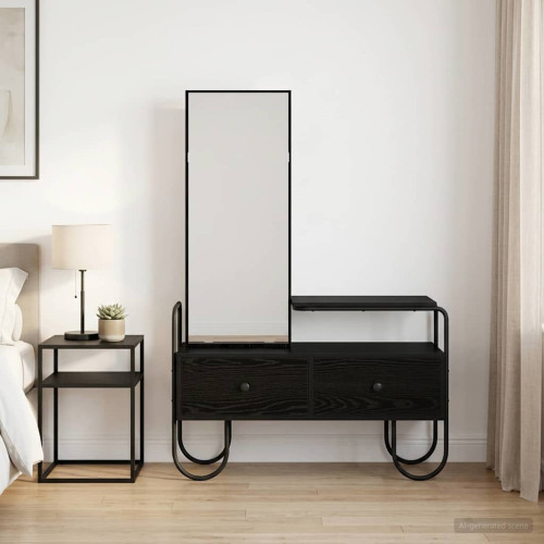 vidaXL Smyckebord Svart ek 100 x 36,5 x 136 cm Konstruerat trä