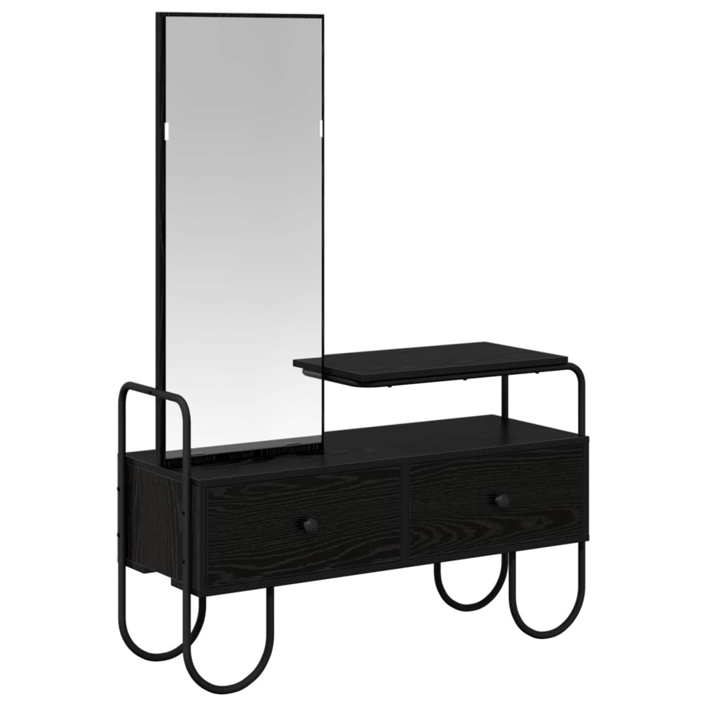 Produktbild för Smyckebord Svart ek 100 x 36,5 x 136 cm Konstruerat trä