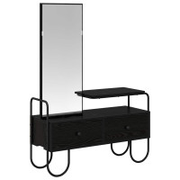Produktbild för Smyckebord Svart ek 100 x 36,5 x 136 cm Konstruerat trä