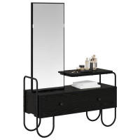 Produktbild för Smyckebord Svart ek 100 x 36,5 x 136 cm Konstruerat trä