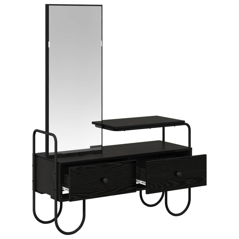 Produktbild för Smyckebord Svart ek 100 x 36,5 x 136 cm Konstruerat trä