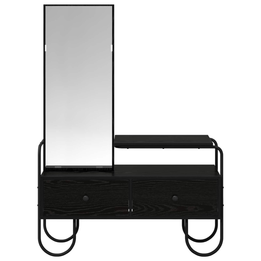 Produktbild för Smyckebord Svart ek 100 x 36,5 x 136 cm Konstruerat trä