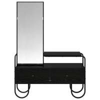 Produktbild för Smyckebord Svart ek 100 x 36,5 x 136 cm Konstruerat trä