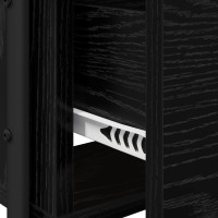 Produktbild för Smyckebord Svart ek 100 x 36,5 x 136 cm Konstruerat trä