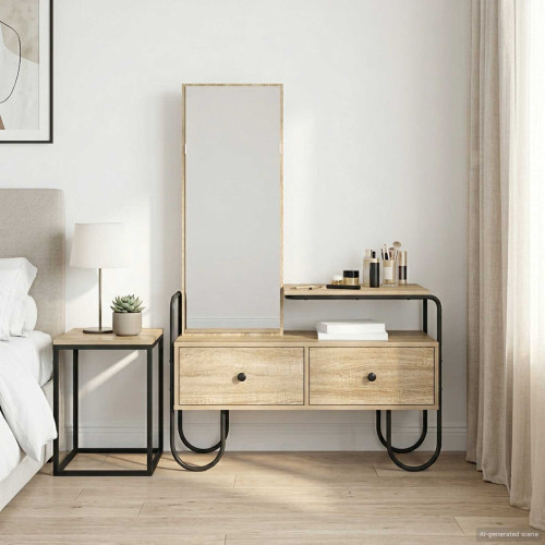 vidaXL Smyckebord Sonoma-ek 100 x 36,5 x 136 cm Konstruerat trä
