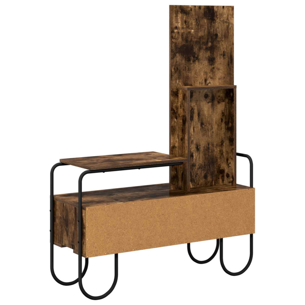 Produktbild för Smyckebord med låda Rökt ek 100 x 36,5 x 136 cm Konstruerat trä