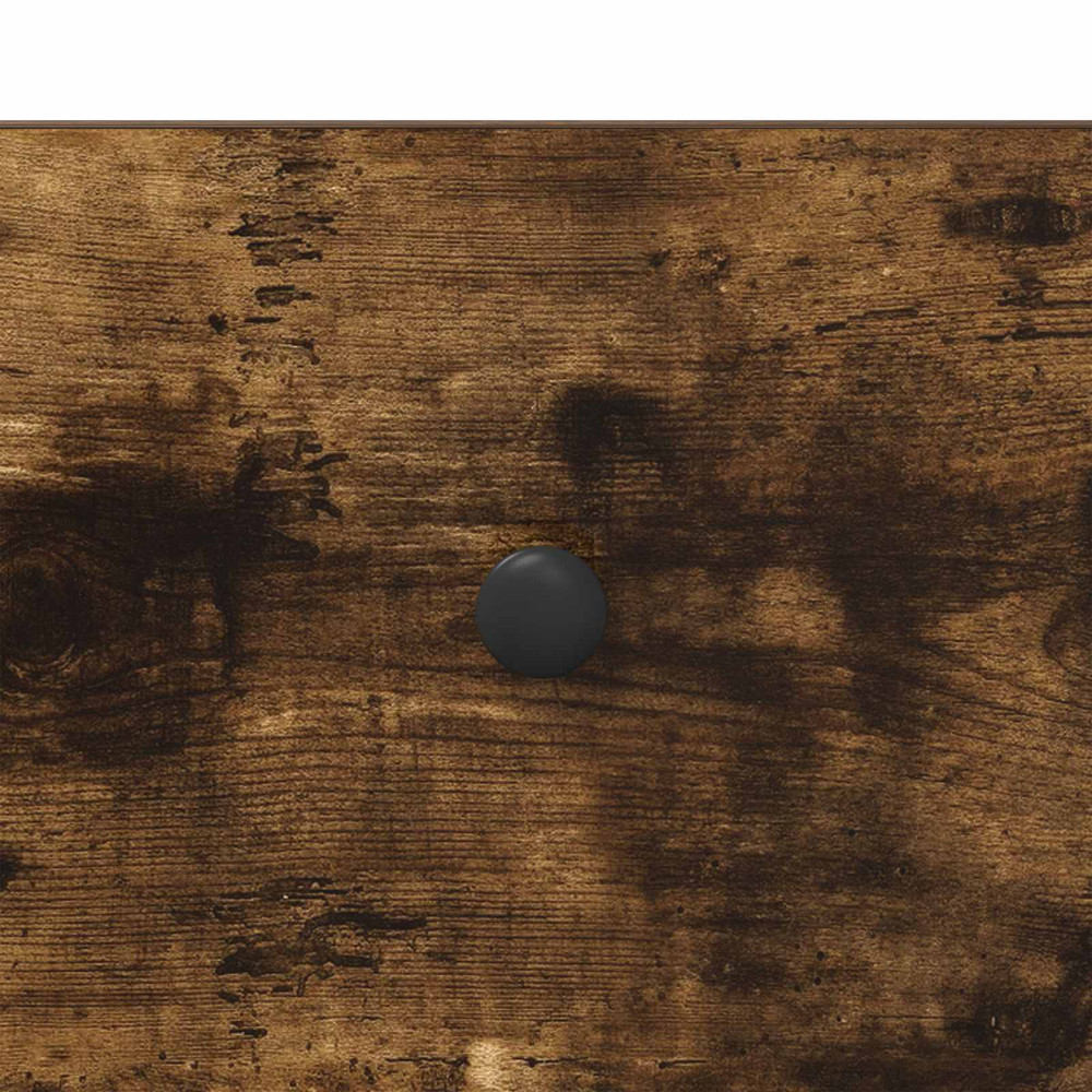 Produktbild för Smyckebord med låda Rökt ek 100 x 36,5 x 136 cm Konstruerat trä