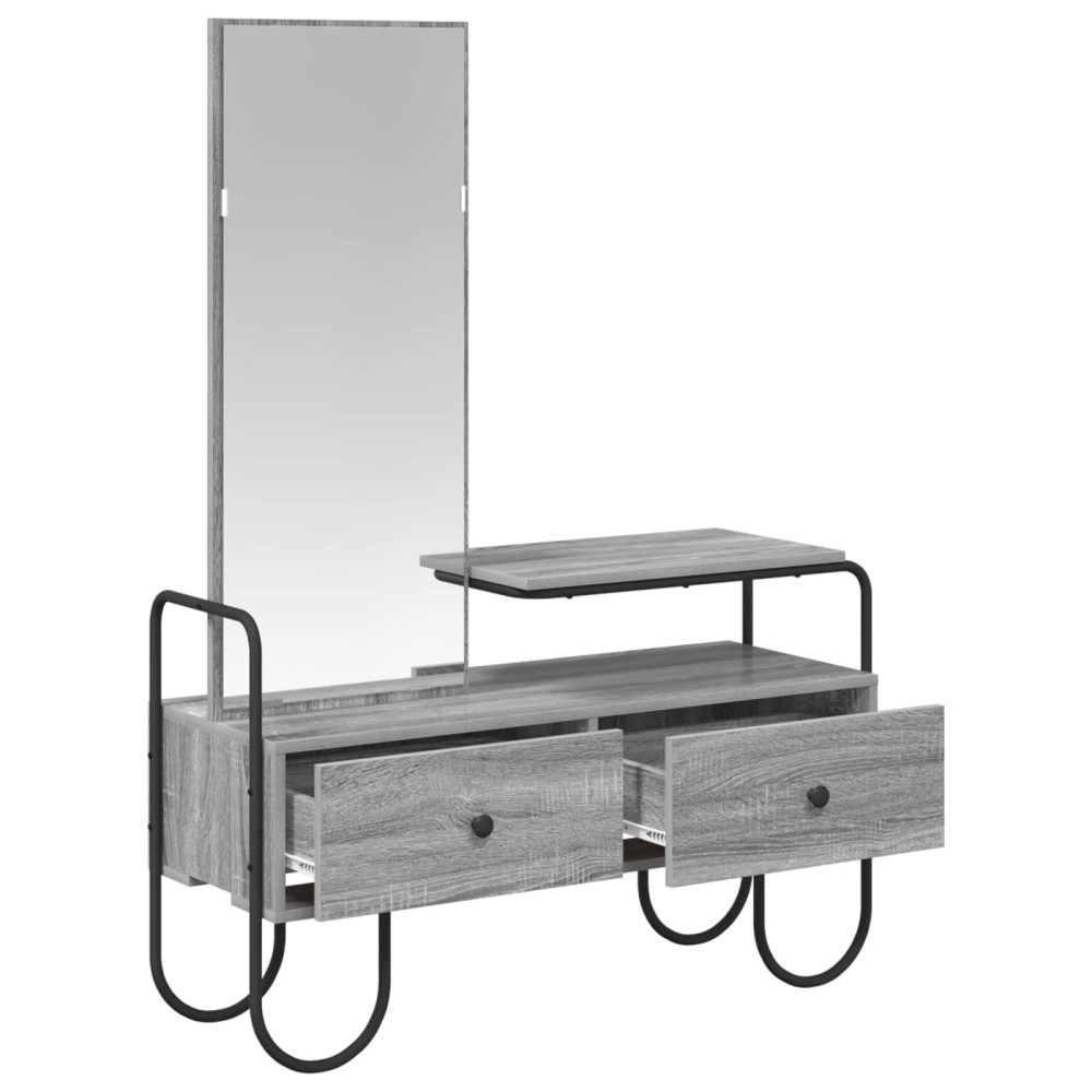 Produktbild för Smyckebord Grå Sonoma 100 x 36,5 x 136 cm Konstruerat trä