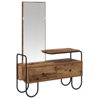 Produktbild för Smyckebord Gammalt trä 100 x 36,5 x 136 cm Konstruerat trä