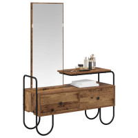Produktbild för Smyckebord Gammalt trä 100 x 36,5 x 136 cm Konstruerat trä