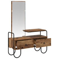 Produktbild för Smyckebord Gammalt trä 100 x 36,5 x 136 cm Konstruerat trä