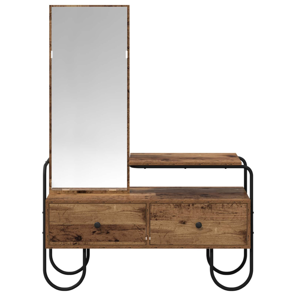 Produktbild för Smyckebord Gammalt trä 100 x 36,5 x 136 cm Konstruerat trä